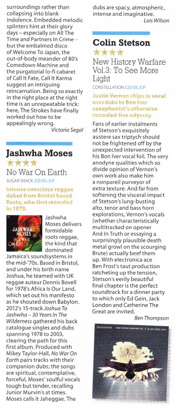 Jashwha Moses No War On Earth Album Review Mojo May 2013