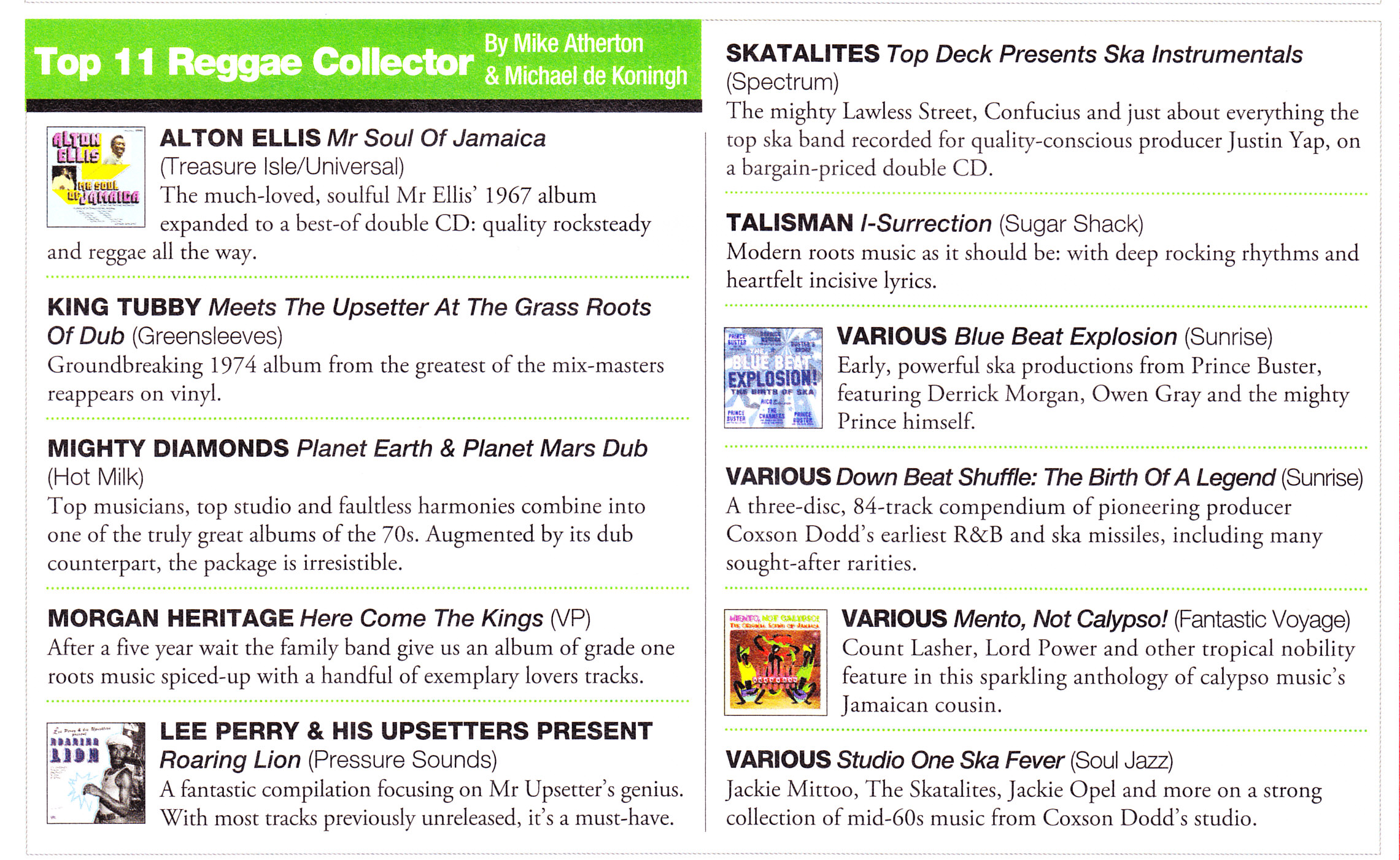 Record Collector Best Reggae Albums of 2013 Talisman I Surrection