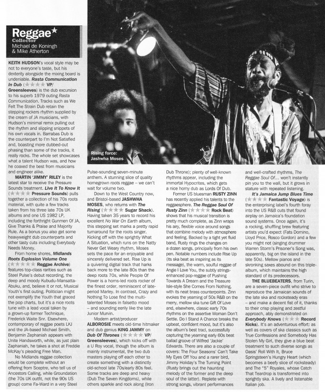 The Roots Explosion 5 out of 5 album review. Jashwha Moses The Rising 4 out of 5 album review - Record Collector June 2015